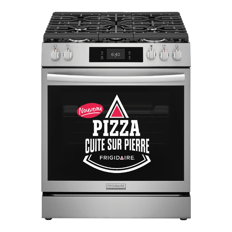 Cuisinière au gaz encastrable 30 po, 6,0 pi³ Inox avec Cuisson sur pierre à pizza et Air Fry