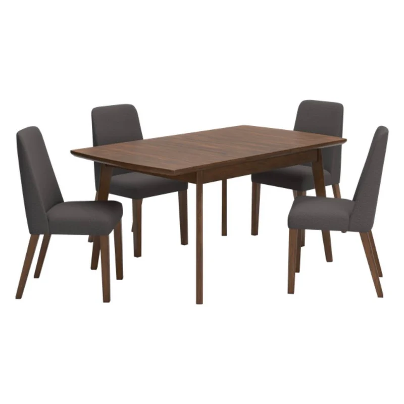 Ensemble de salle à manger avec 4 chaises rembourrées en tissu - Lyncott