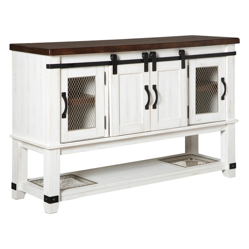 Serveur en bois/placage de pin bicolore avec 4 portes - Valebeck