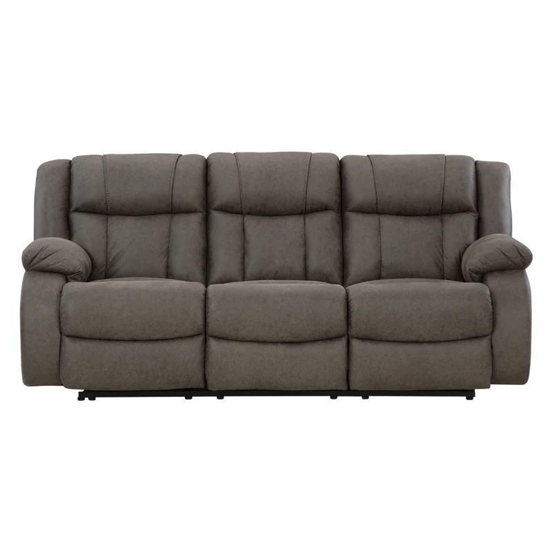 Sofa inclinable aspect cuir brun - First Base