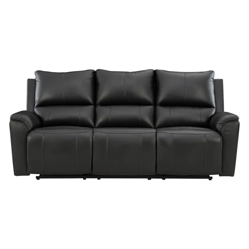 Sofa inclinable aspect cuir noir - Glossmore