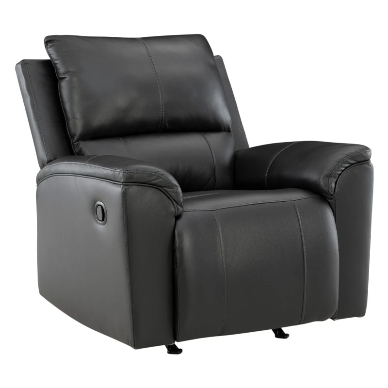 Fauteuil berçant et inclinable aspect cuir noir - Glossmore