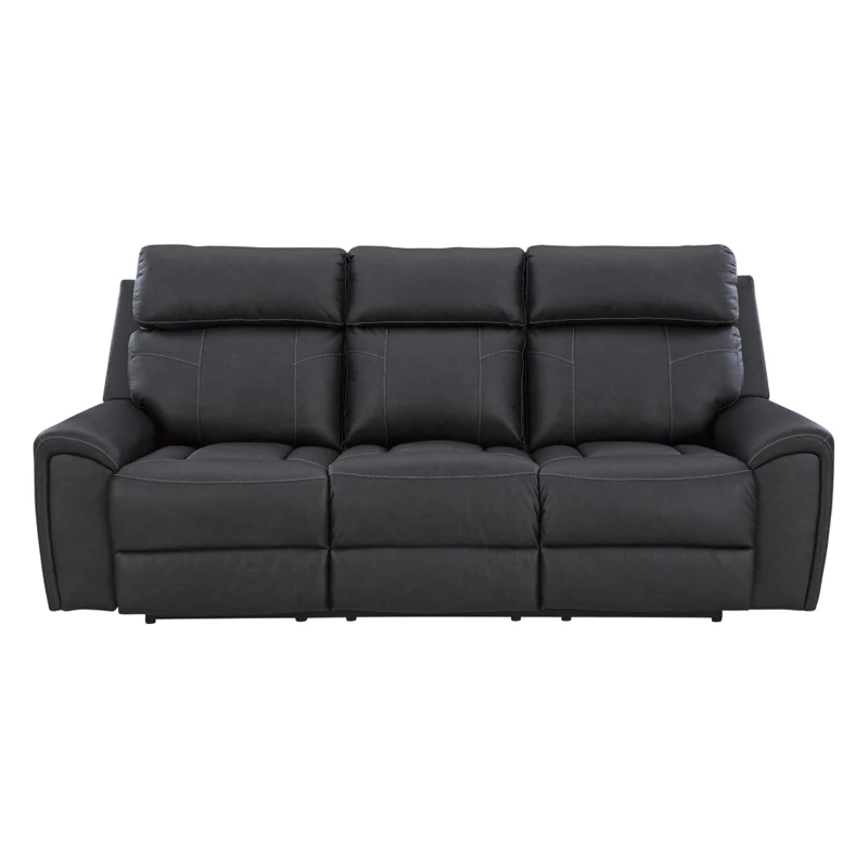 Sofa inclinable aspect cuir noir avec table centrale rabattable - Montacute