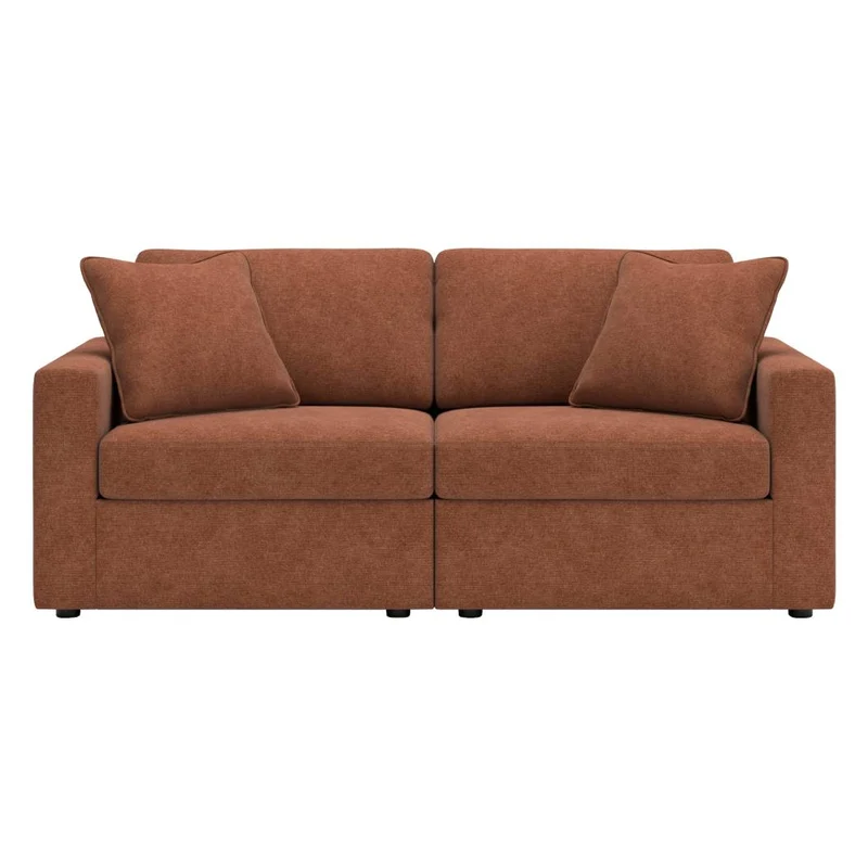 Causeuse en tissu brun avec coussins - Modmax