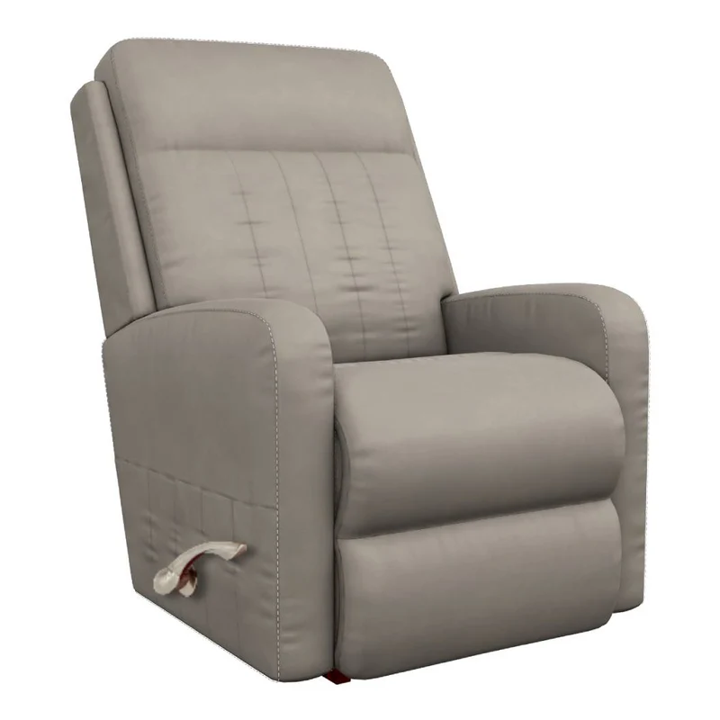Fauteuil berçant et inclinable en cuir brun grisâtre - Finley