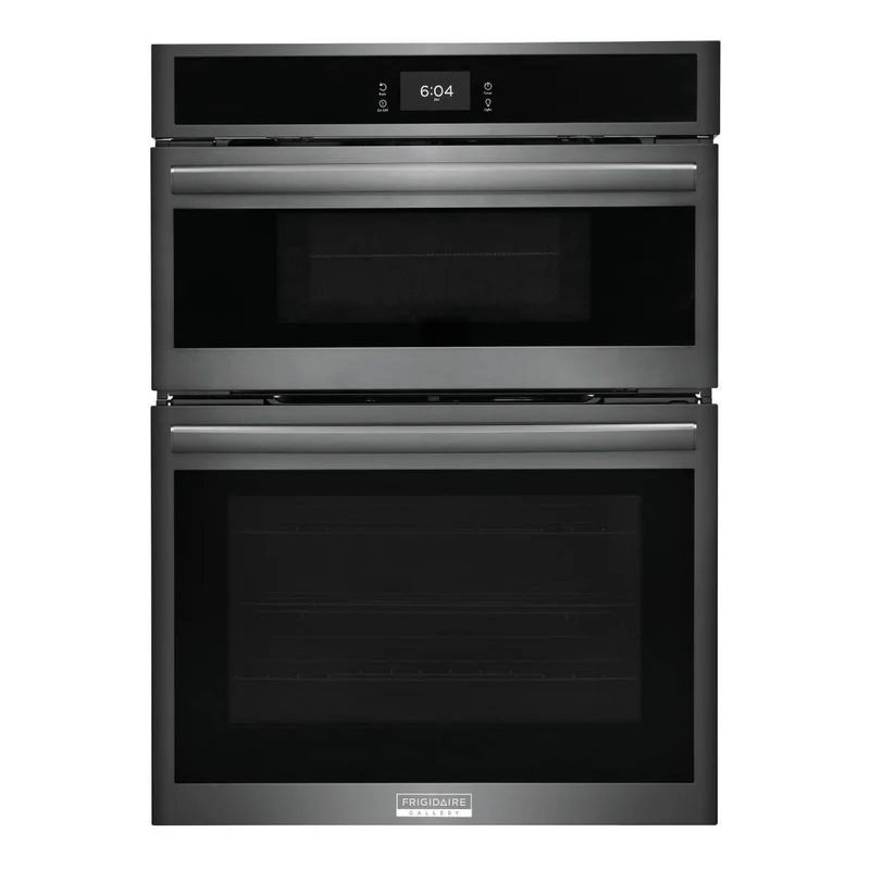 Four encastrable double combiné 30 po, 5,3 pi³ / 1,7 pi³ Inox noir avec Convection Totale et Air Fry
