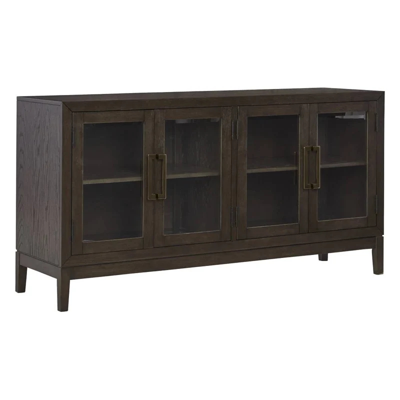 Buffet en bois/placage de chêne brun foncé avec 4 portes - Burkhaus