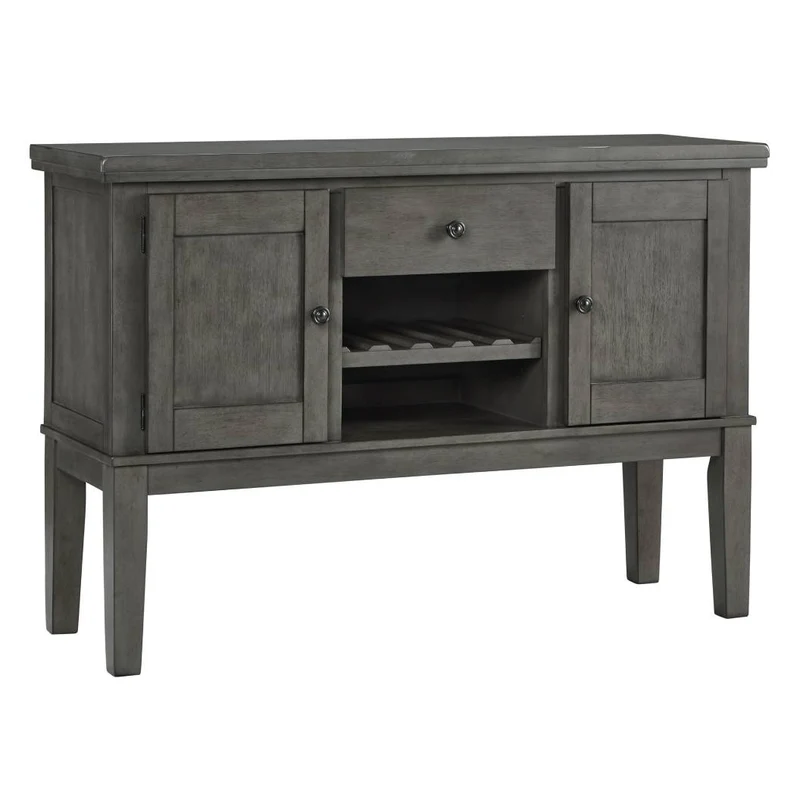 Buffet en bois/placage d'acacia gris avec 2 portes et 1 tiroir - Hallanden