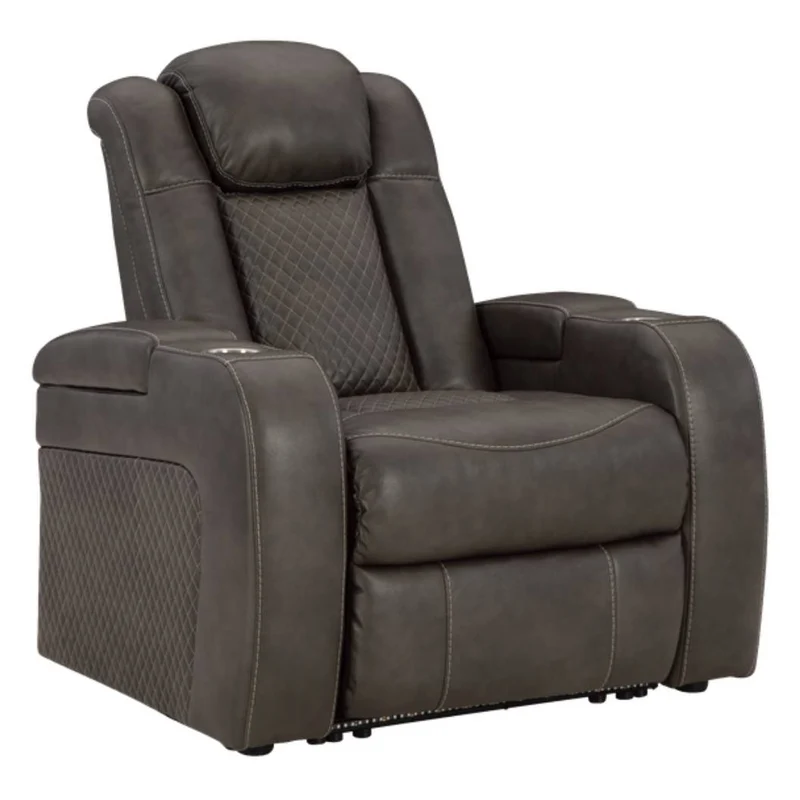Fauteuil inclinable motorisé aspect cuir gris foncé - Mountainous