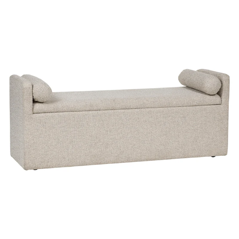 Banc de salle à manger en tissu beige avec rangement - Galliden