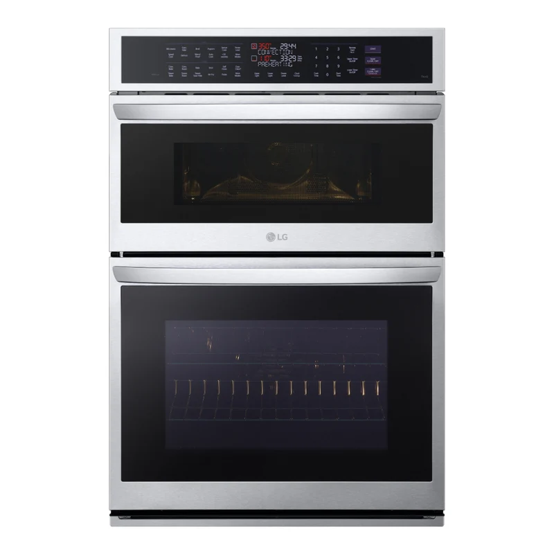 Four encastrable double combiné 30 po, 1,7 pi³ / 4,7 pi³ Inox avec Convection véritable et Air Fry