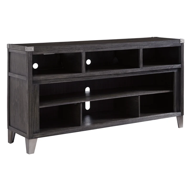 Meuble de télévision en bois/placage gris foncé - Todoe