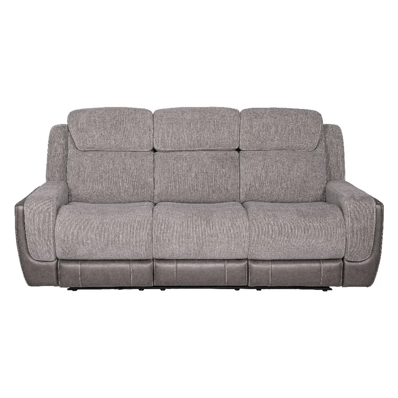 Sofa inclinable motorisé zéro gravité en tissu gris deux tons avec table centrale rabattable - K2179