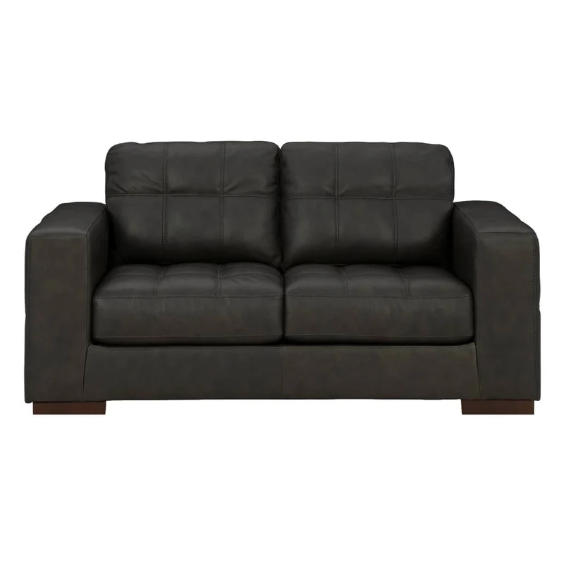 Causeuse en cuir noir - Luigi