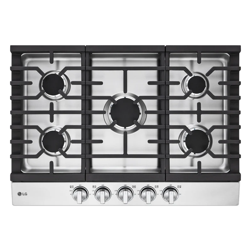 Plaque de cuisson au gaz 30 po. avec 5 brûleurs scellés