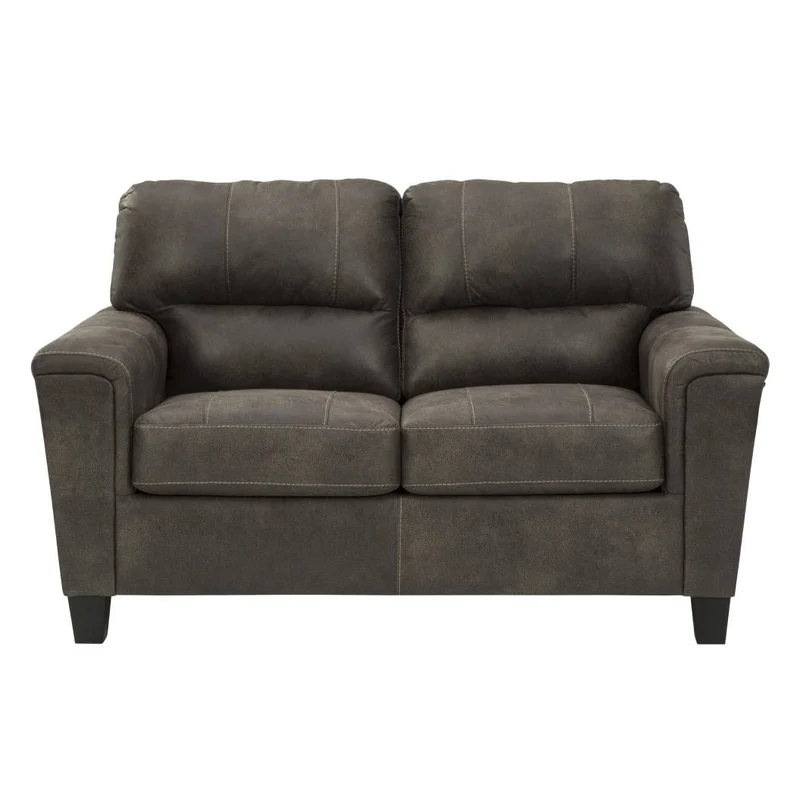 Causeuse aspect cuir gris - Navi