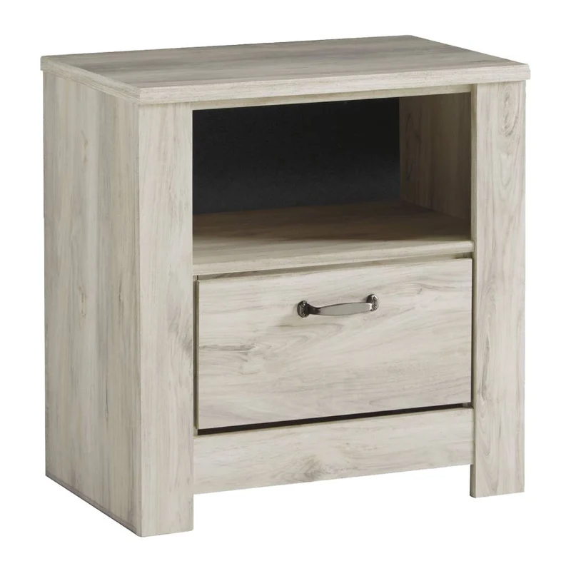 Table de chevet à 1 tiroir en bois/placage blanc - Bellaby