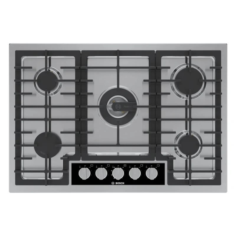 Plaque de cuisson au gaz 30 po, Inox à 5 brûleurs avec FlameSelect® - Série Benchmark