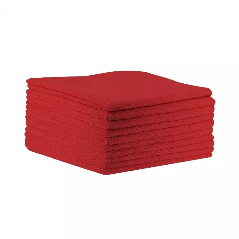 Lavette microfibre multi-usages PREMIUM 300 g/m² - 38x38cm - en lot x5 - rouge