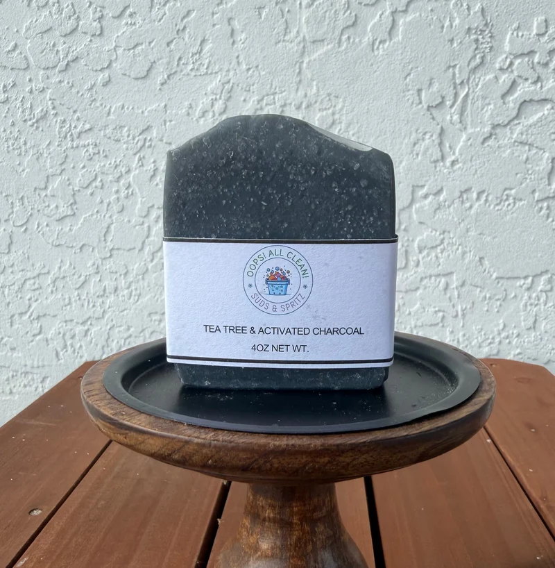 Tea tree and charcoal soap