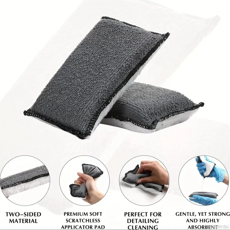 Ensemble d'éponges de nettoyage pour sellerie de voiture de luxe, bloc de lavage pour siège et extérieur, ensemble de chiffons