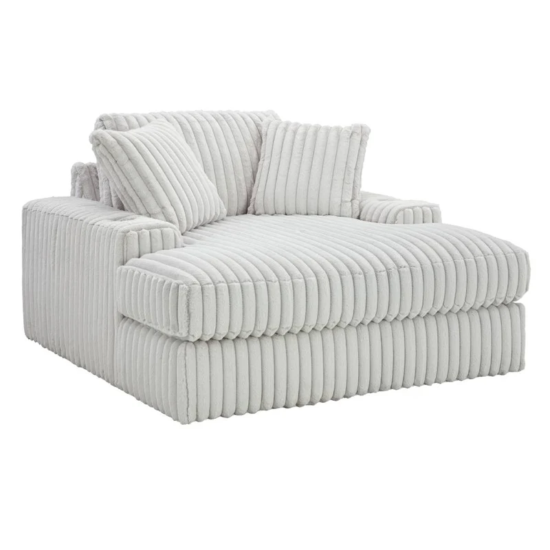 Fauteuil surdimensionné en velours côtelé blanc - Stupendous