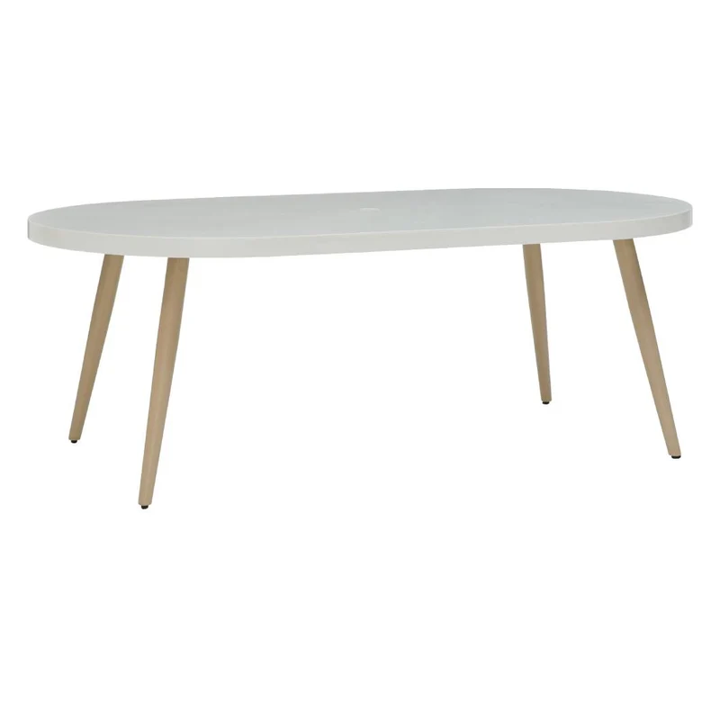 Table à manger extérieure avec un plateau aspect pierre blanche - Seton Creek