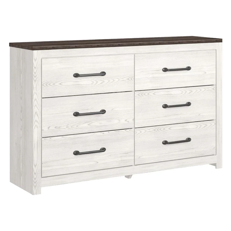 Bureau à 6 tiroirs en bois/placage bicolore - Gerridan