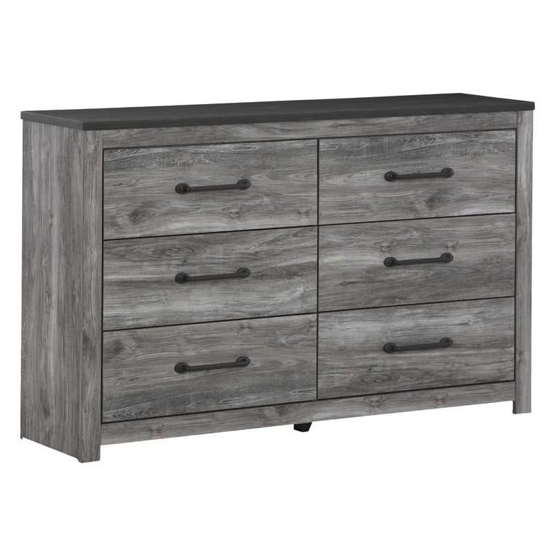 Bureau à 6 tiroirs en bois/MDF gris foncé - Bronyan