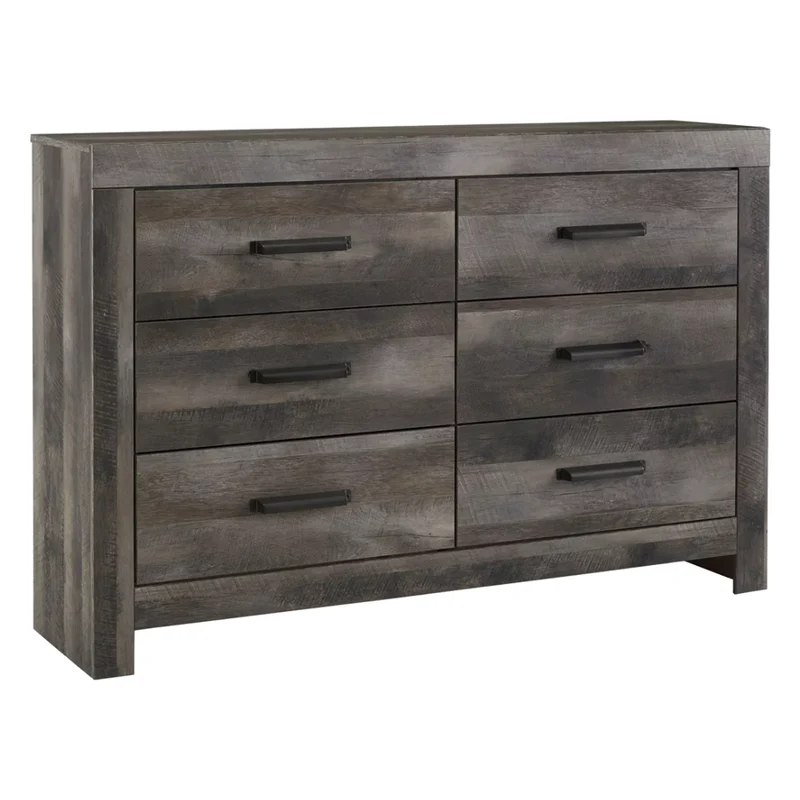 Bureau à 6 tiroirs en bois/placage gris rustique - Wynnlow