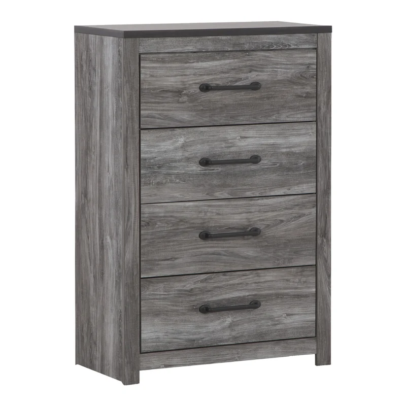 Commode à 4 tiroirs en bois/MDF gris foncé - Bronyan