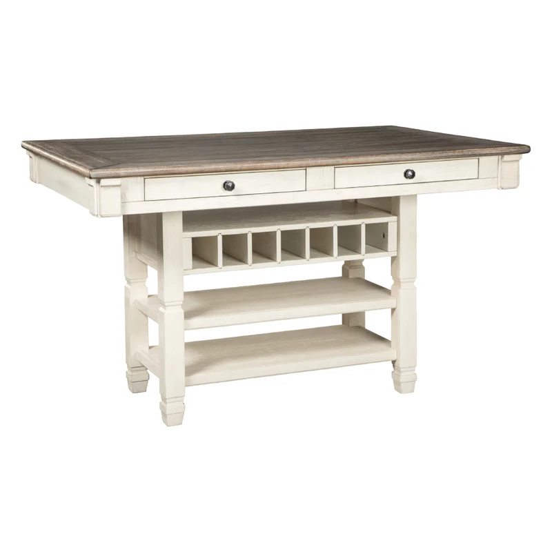 Table de salle à manger rectangulaire en bois/placage bicolore avec rangement - Bolanburg