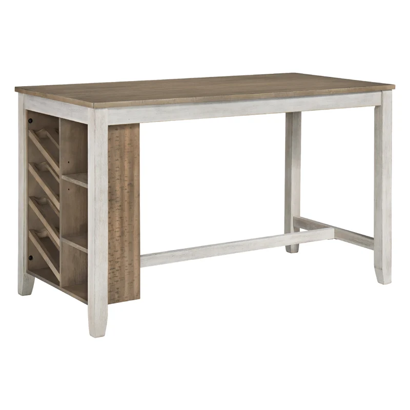 Table de salle à manger style bistro en bois bicolore avec rangement - Skempton