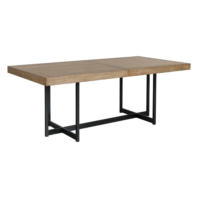 Table de salle à manger extensible en bois/placage brun clair - Tomtyn