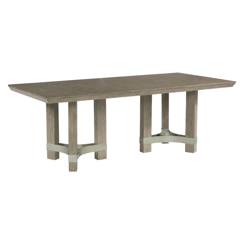 Table de salle à manger rectangulaire en bois/placage brun grisâtre - Chrestner