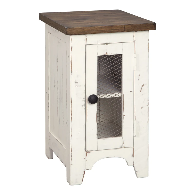 Table d'appoint en bois/placage bicolore avec 1 porte - Wystfield
