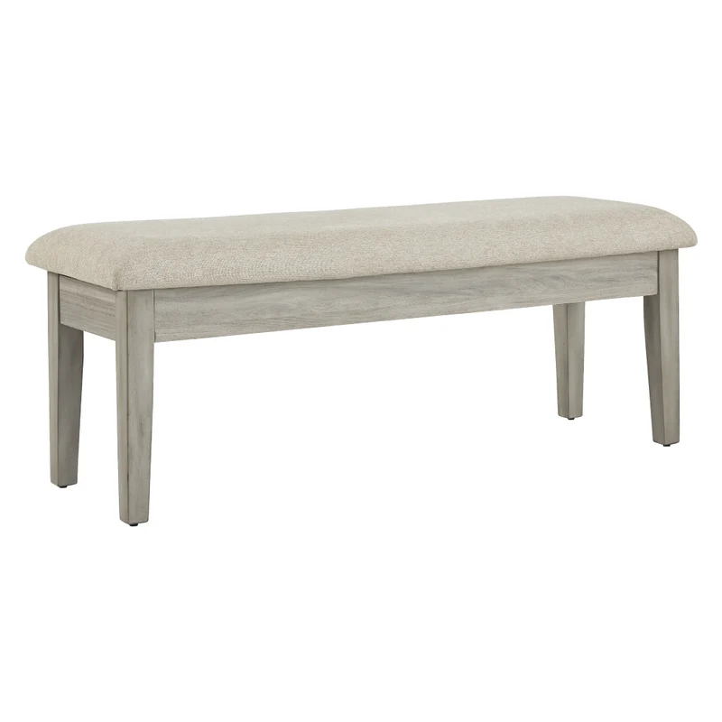 Banc de salle à manger rembourré en tissu beige avec rangement - Parellen