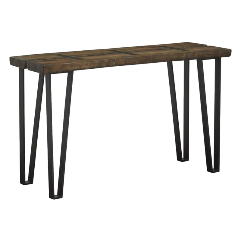 Table console en bois brun rustique et métal - Darthmouth