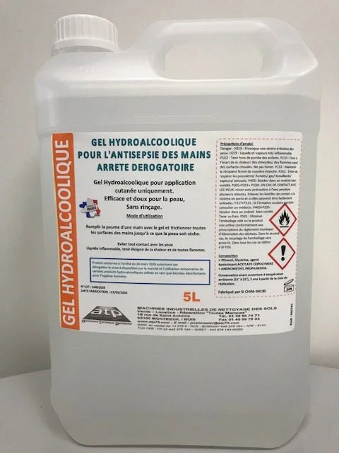 Gel hydroalcoolique désinfectant 5 L