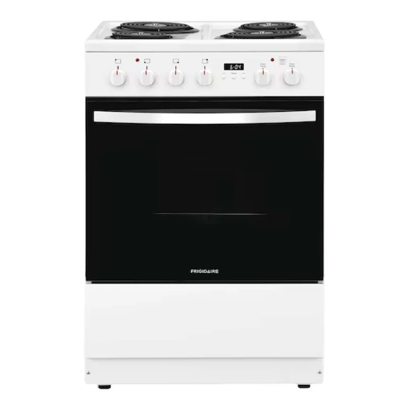 Cuisinière électrique 24 po, 1,9 pi³ Blanc avec Serpentins et Convection à ventilateur