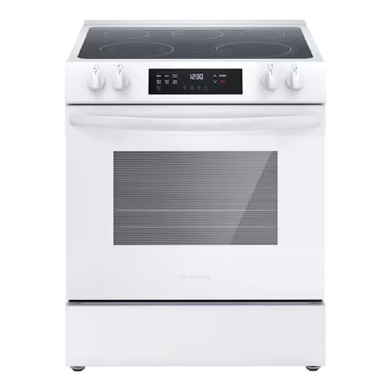 Cuisinière électrique 30 po, 5,3 pi³ Blanc avec Élément EvenTemp™ et Nettoyage rapide à la vapeur