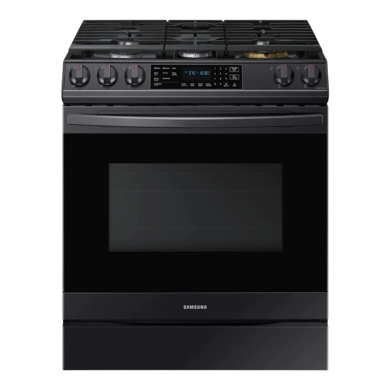 Cuisinière au gaz encastrable 30 po, 6,0 pi³ Inox noir avec Air Fry, Wi-Fi et Autonettoyage