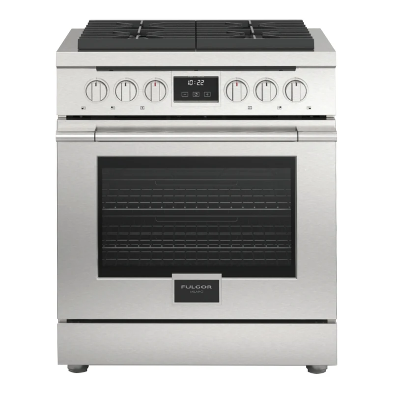 Cuisinière au gaz 30 po, 4,34 pi³ Inox avec Convection double et Système Nova Broiler - Sofia Pro