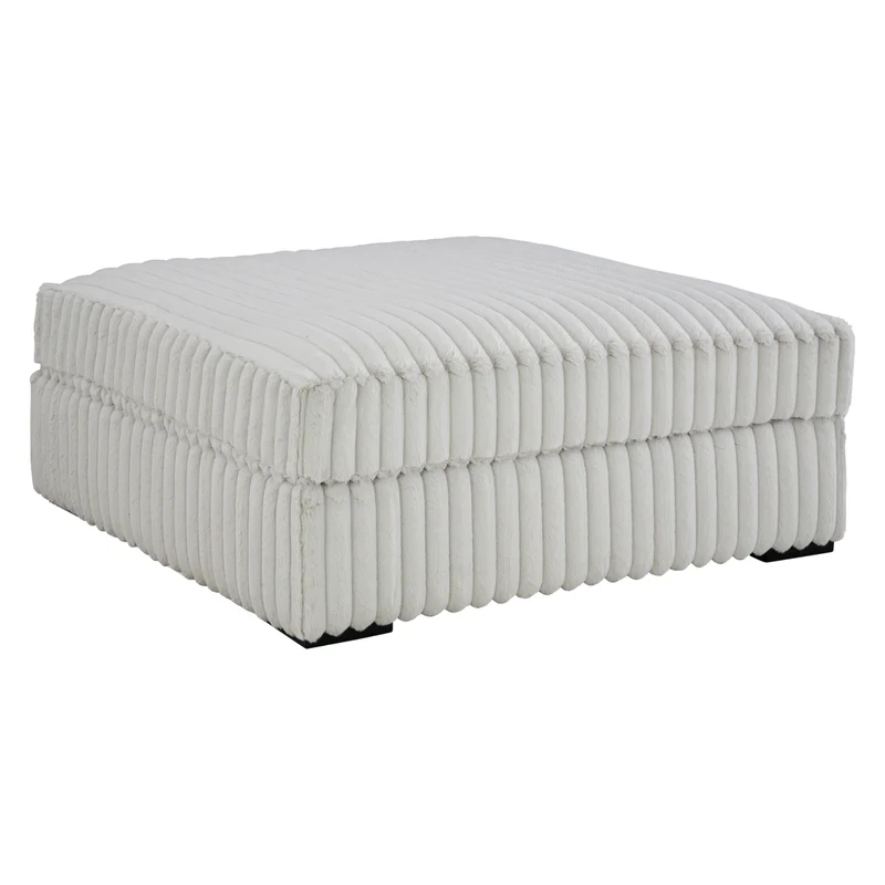Ottoman surdimensionné en velours côtelé blanc - Stupendous