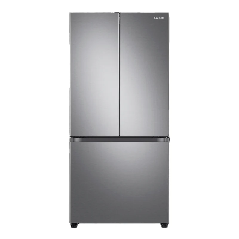 Réfrigérateur porte française 33 po, 25 pi³ à 3 portes Argent avec distributeur d'eau interne et machine à glaçons