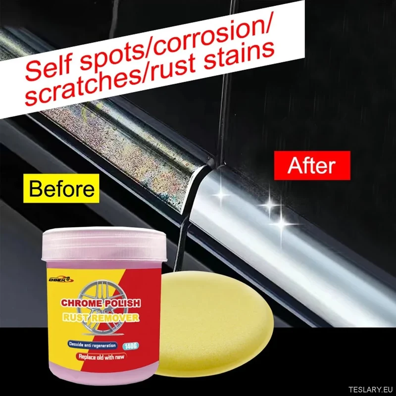 Pâte de rénovation pour chromage 100 g : élimination rapide de la rouille, réparation en douceur, restauration de la brillance et protection de la couche de chrome