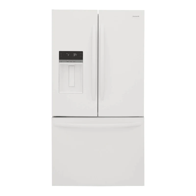 Réfrigérateur porte française 36 po, 27,8 pi³ Blanc - 3 portes avec distributeur d'eau et machine à glaçons