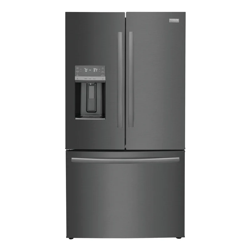 Réfrigérateur porte française 36 po, 22,6 pi³ Inox noir 3 portes avec distributeur d'eau