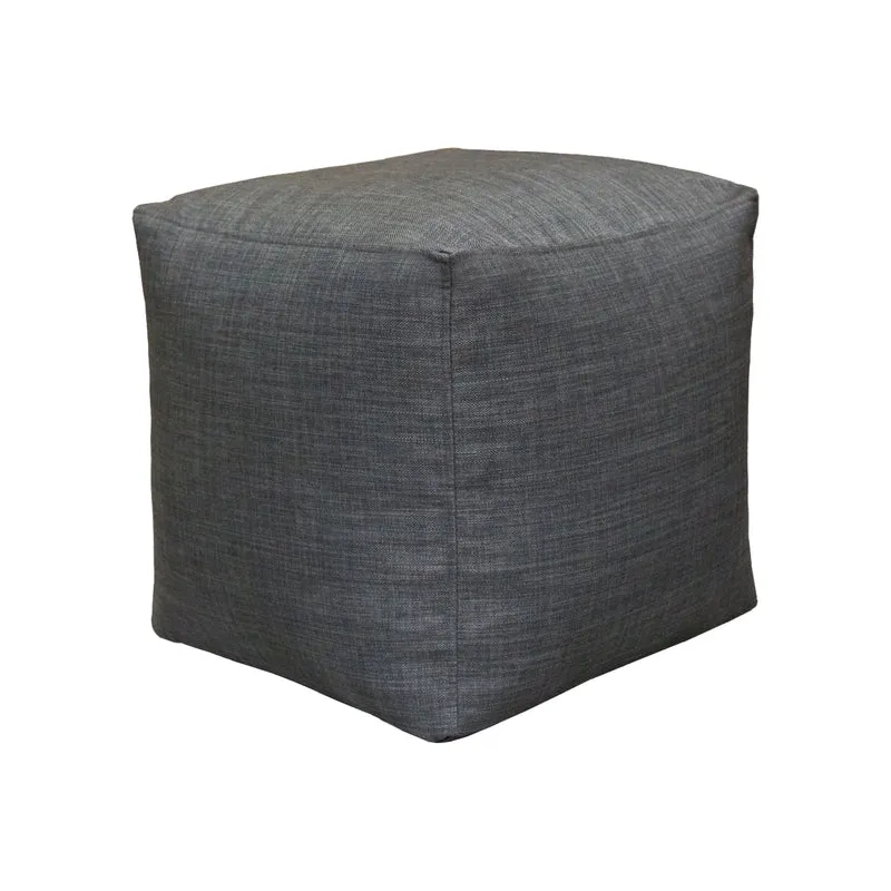 Pouf cubique Lina en tissu gris foncé