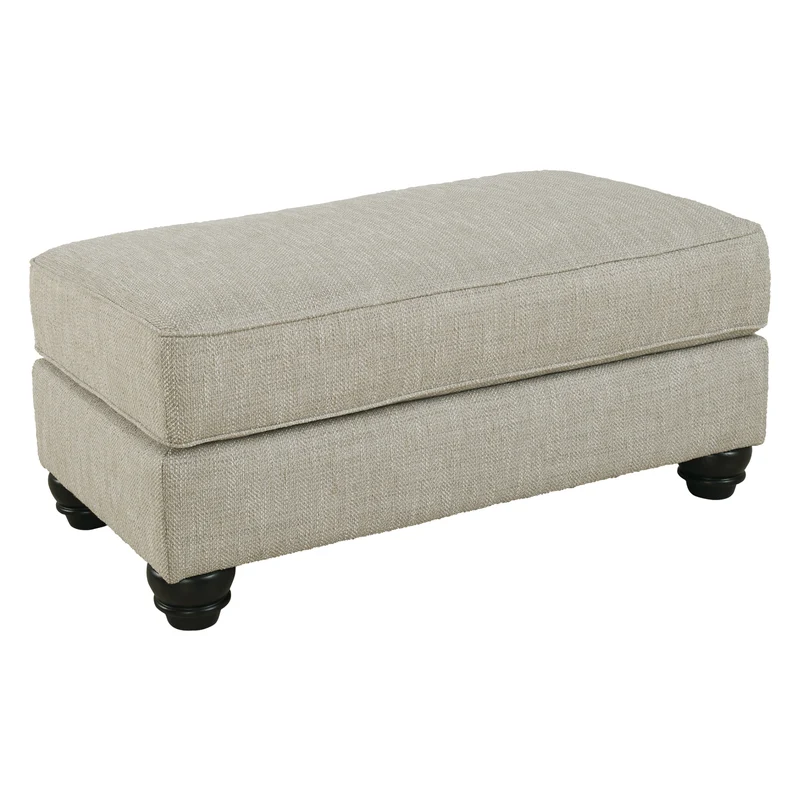 Ottoman en tissu beige pâle - Asanti